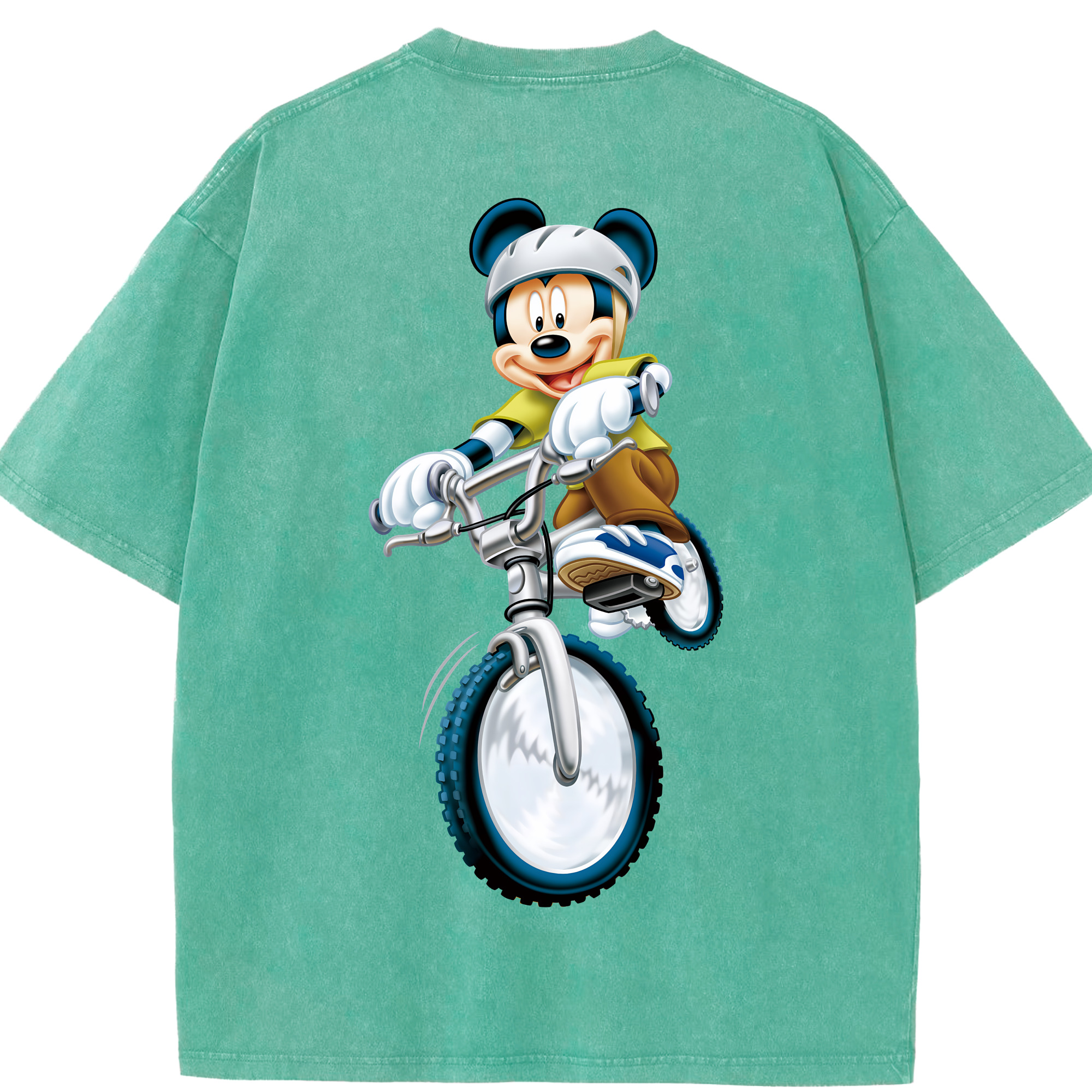 （画像用） ミッキーマウス Mickey Mouse 綿100% ヴィンテージ風 半袖Tシャツ（背面プリント）